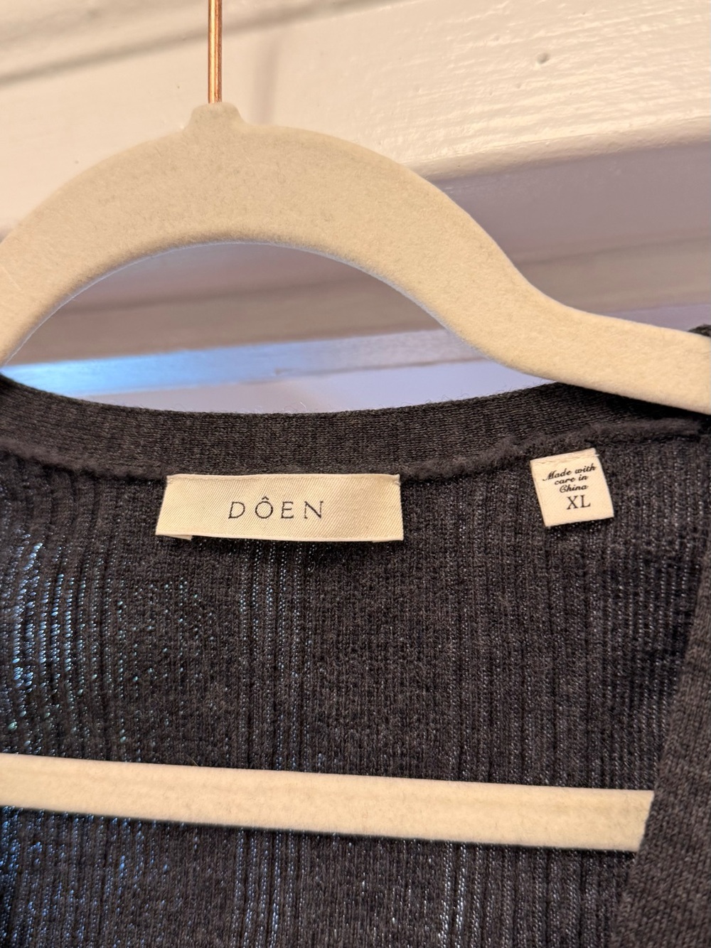 Doen Albanie Top, Charcoal Grey, XL - Picture 5 of 5